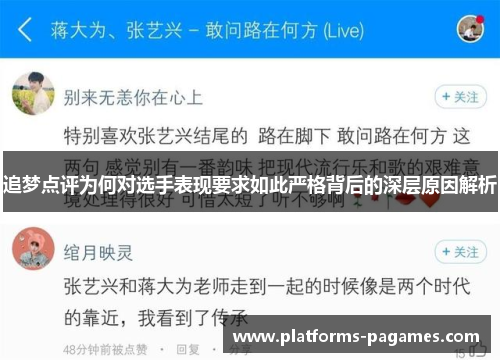追梦点评为何对选手表现要求如此严格背后的深层原因解析
